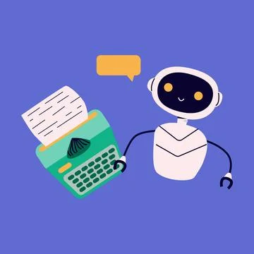 Ai robot flat illustration. Artificial intelligence in life 스톡 일러스트