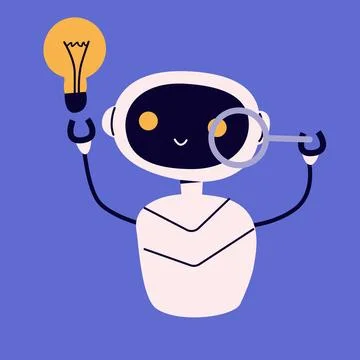 Ai robot for flat illustration. Artificial intelligence in life 스톡 일러스트