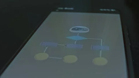 AI Robot leading the Organizational Chart presentation Video stock 304525580
