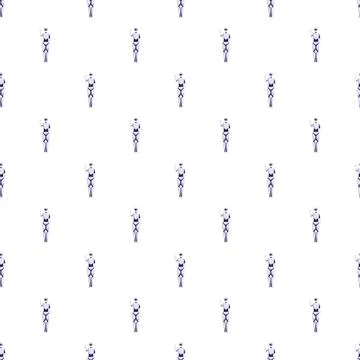 Ai robot pattern creating seamless technology background Stock Illustration