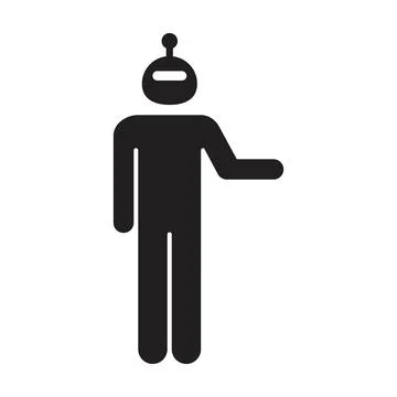 AI Robot Presentation Icon, Humanoid artificial intelligence robot presenti.. Stock Illustration