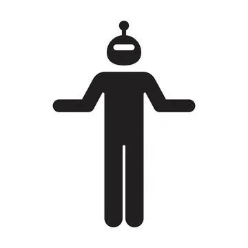 AI Robot Questioning Icon, Humanoid artificial intelligence robot confused .. イラスト素材