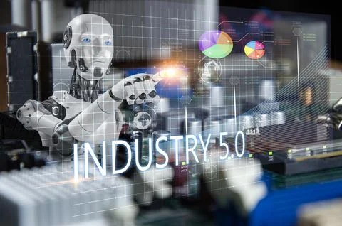 AI Robot represents the use of artificial intelligence in investment tradin.. Foto stock
