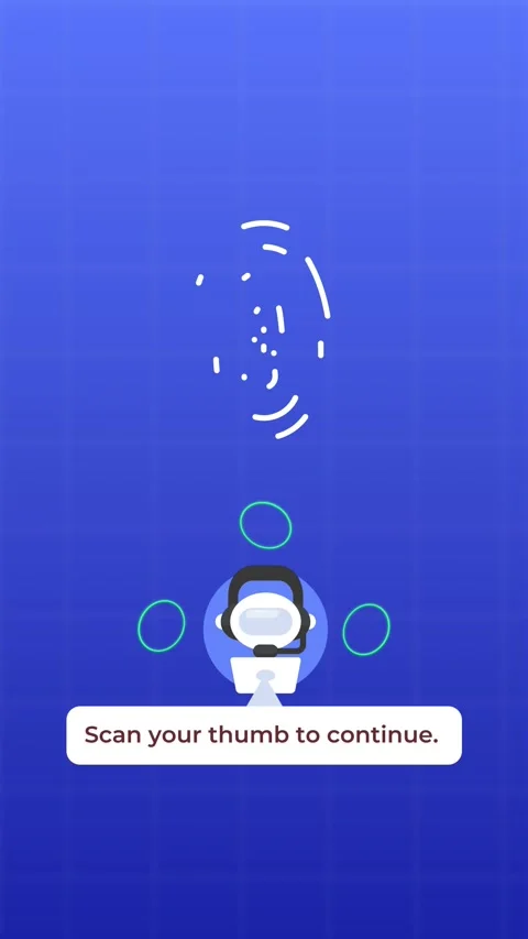 AI Robot Requesting Thumb Scan for Secure Access Motion Design 스톡 동영상 332042324