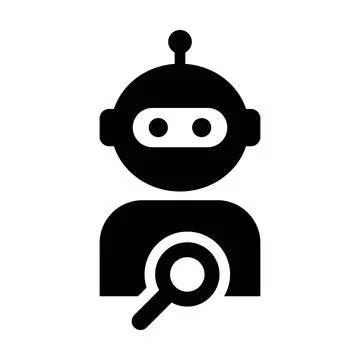AI Robot Search Technology Icon for discovery explore analysis and investig.. Stockillustratie