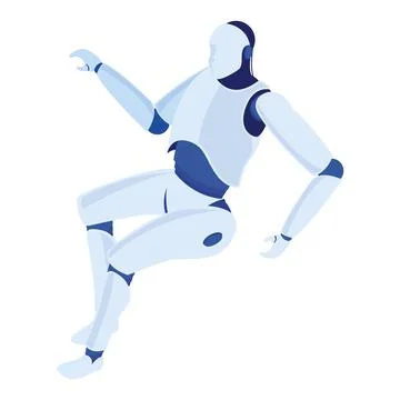 Ai robot seated Stock Illustration