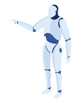 Ai robot standing Stock Illustration