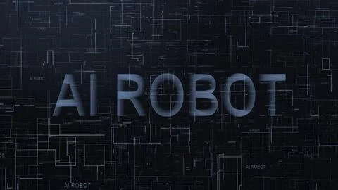 AI robot text technology data line 스톡 일러스트