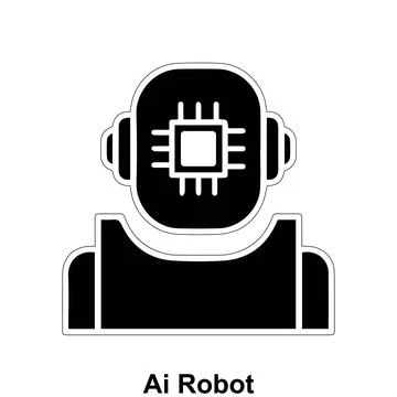 Ai robot vector icon design. Illustrazione stock