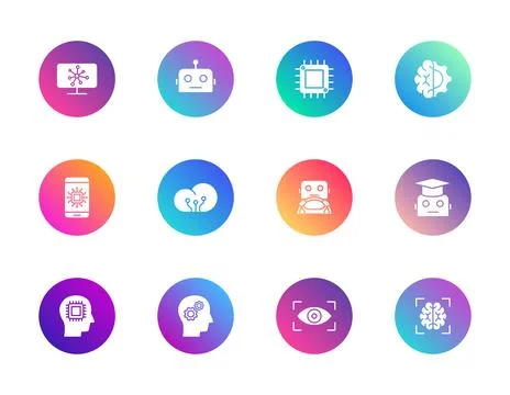 AI, robotics, machine learning. Stock Illustration