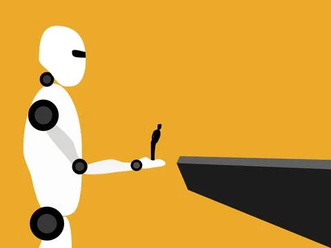 AI robots are helping business people イラスト素材