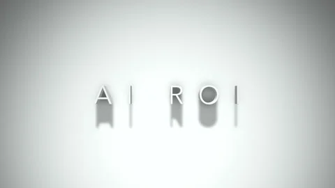 AI ROI 3D title animation with shadows on a white background Stock Footage 296696881