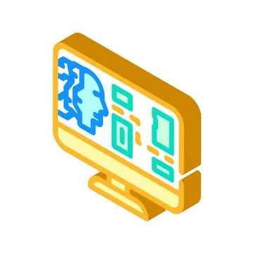 Ai routing autonomous delivery isometric icon vector illustration Stock Illustration