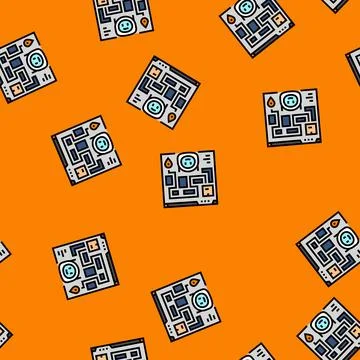 Ai routing autonomous delivery vector seamless pattern Stockillustratie