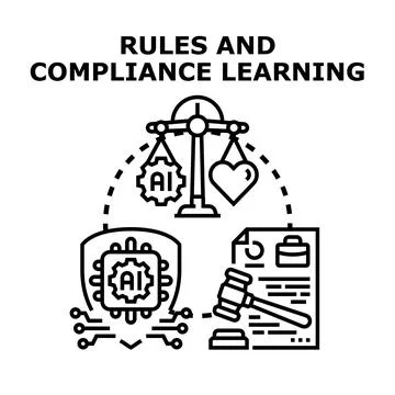 Ai rules and compliance learning for ethical development Illustrazione stock