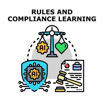 Ai rules and compliance learning for ethical development Stock Illustration