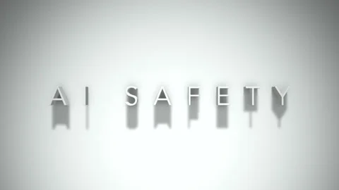AI Safety 3D title animation with shadows on a white background Stock Footage 296614904