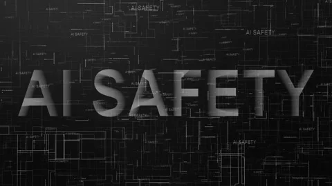 AI safety  text technology data line animation black white Stock Footage 259462202