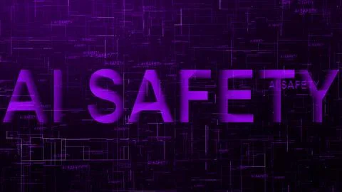 AI safety text technology data line purple 스톡 일러스트