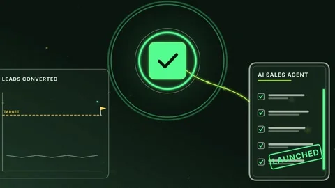 AI Sales Agent Launch Animation Data Visualization Sales Performance Metrics Stock Footage 347335851