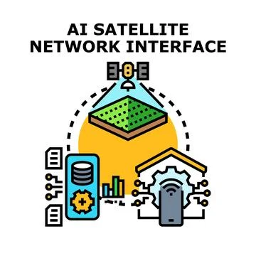 Ai satellite network connecting smart agriculture data Illustrazione stock