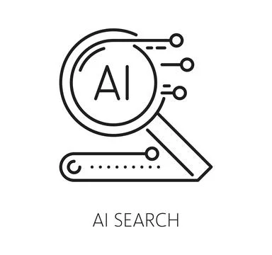 AI search, artificial intelligence technology icon Stock Illustration