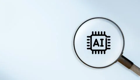 AI search engine for data and connection internet global for analysis, inform Stock Illustration