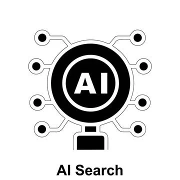 Ai search vector technology icon design Stock Illustration