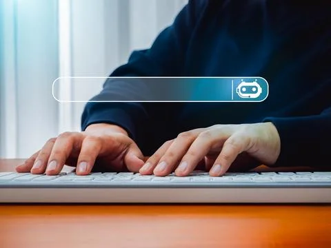 AI searching concept. Smart data search optimization by artificial intellig.. Foto stock