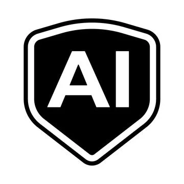 AI Security Icon | Artificial Intelligence Protection, Data Safety Vector SVG Stock Illustration