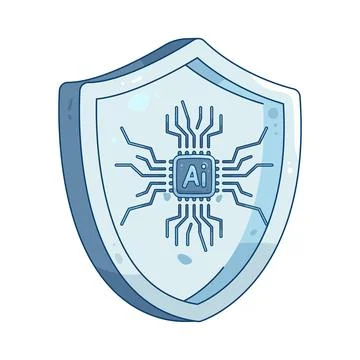 AI security shield Illustrazione stock