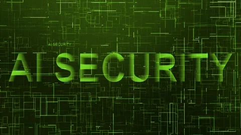 AI security text technology data line animation green color Stock Footage 259965531