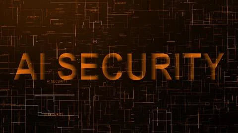 AI security text technology data line brown color イラスト素材