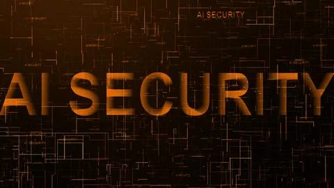 AI security text technology data line brown Stock Illustration
