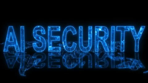 AI security text technology earth map glowing Stock Illustration