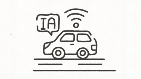 AI Self Driving Car With Wireless Connection Technology Stock Footage 342018247
