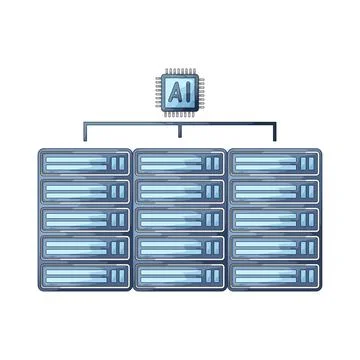 AI server illustration Stock Illustration