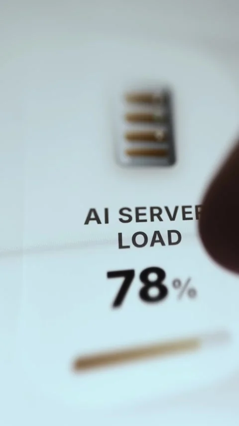 AI Server Load Reaches 78 Percent on Analytics Dashboard Stock Footage 340560753