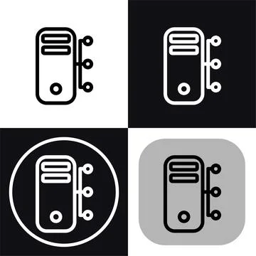 AI Server Network Icon: AI Agent Technology Symbol イラスト素材