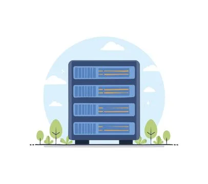 A AI Server simple illustration Stock Illustration