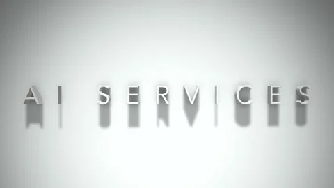 AI Services 3D title animation with shadows on a white background Stock Footage 296696993