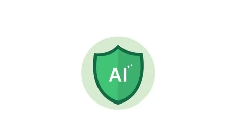 AI Shield. Artificial Intelligence Security Concept Animation Stock Footage 337945326