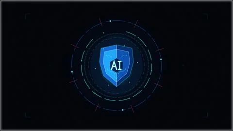 Ai shield cybersecurity data protection network security hud motion graphic Stock Footage 347244972
