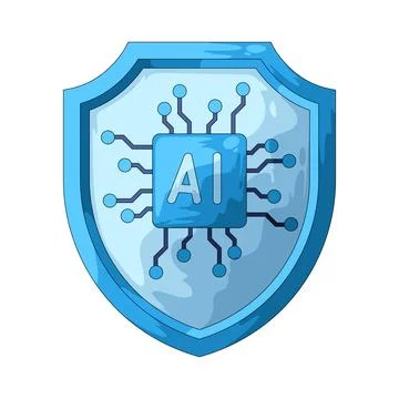AI shield illustration Stock Illustration