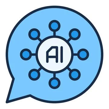 AI sign in Speech Bubble vector Artificial Intelligence colored icon or des.. 스톡 일러스트
