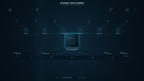 AI Signal Intelligence Dashboard with Data Filtering and Priority Automation Stock Footage 344513956