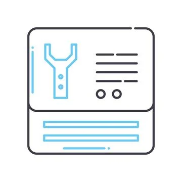 Ai simulation line icon, outline symbol, vector illustration, concept sign Stock Illustration