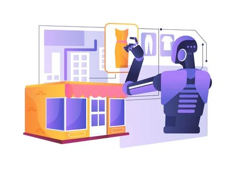 AI-Smart AI-Enabled Store Layout Planning abstract concept vector illustration. 库存插图