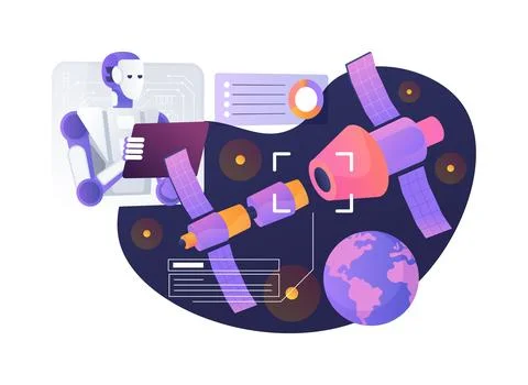 AI-Smart Automated Docking Maneuvers abstract concept vector illustration. 스톡 일러스트