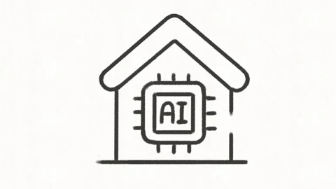 AI Smart Home Technology Animation Stock Footage 341802228